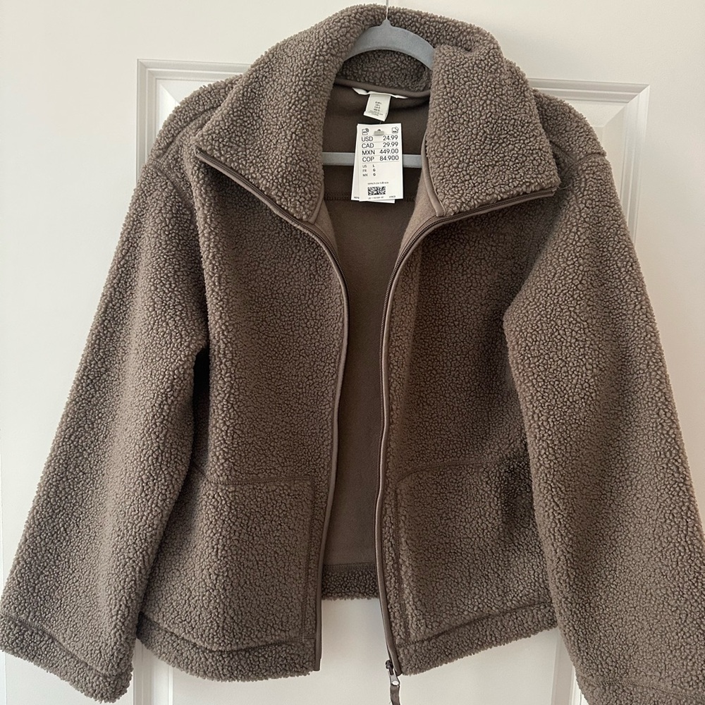 H&M Taupe Sherpa Jacket